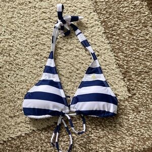 South Pole Blue and White Striped Bikini Top